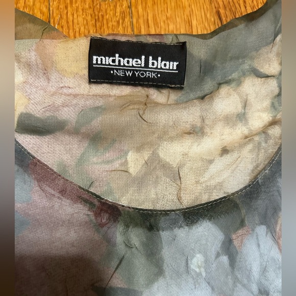 Vintage 80s Fairy Floral Maxi Dress Sheer Watercolor Sz Small - Picture 5 of 9